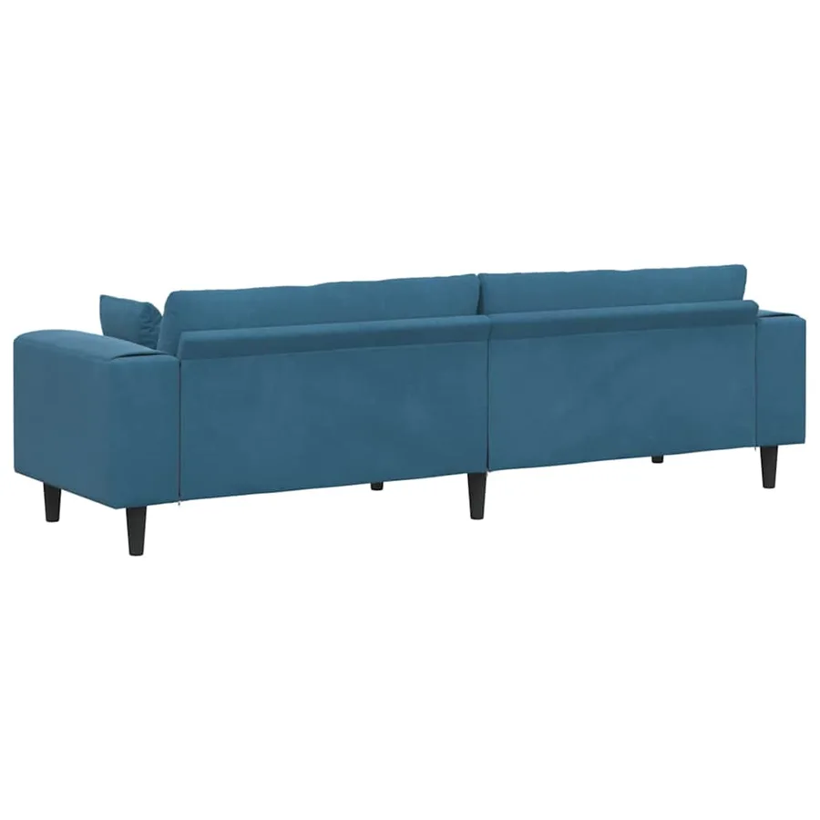 Canapé Bleu 250 x 77 x 76 cm Velours - 6