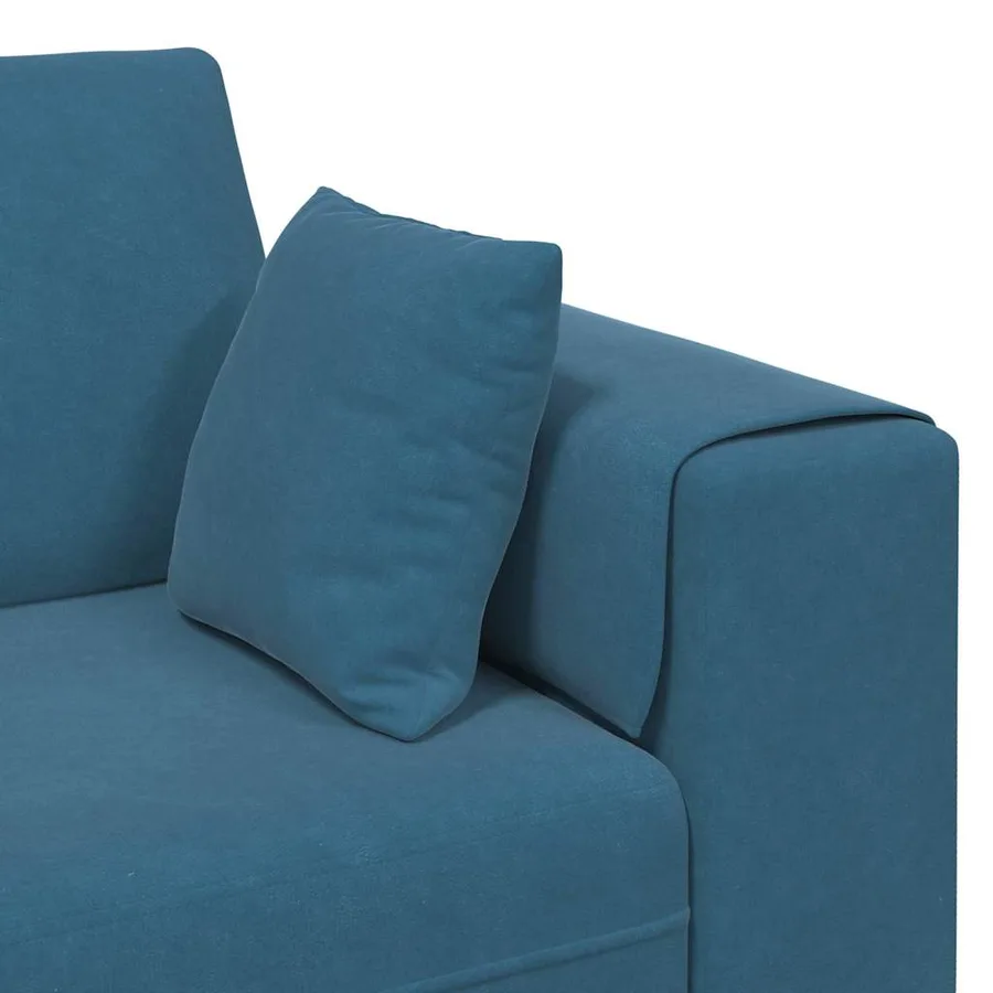 Canapé Bleu 250 x 77 x 76 cm Velours - 7