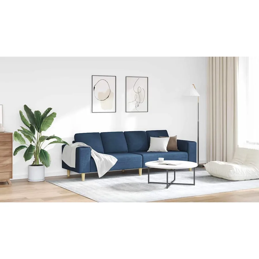 Canapé de salon Bleu 250 x 77 x 76 cm Polyester