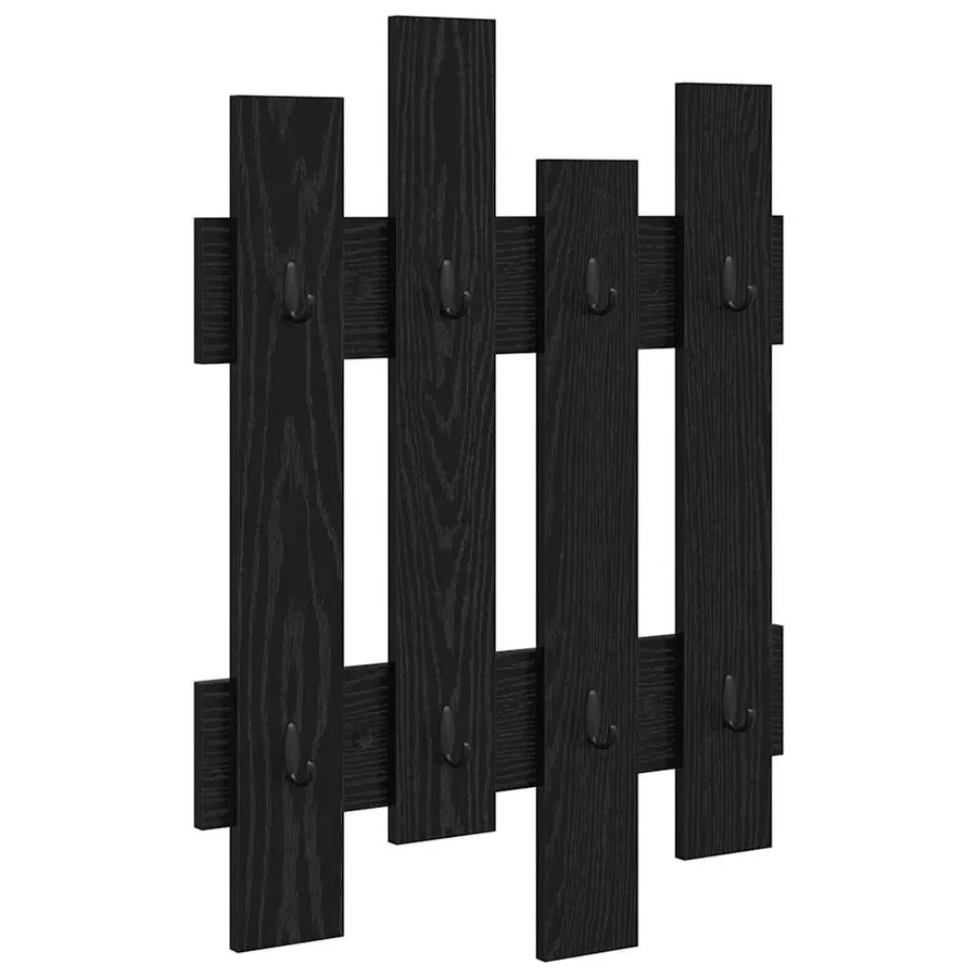 Porte-manteau mural Chêne noir 60 x 3 x 82 cm Bois d'ingénierie - 2