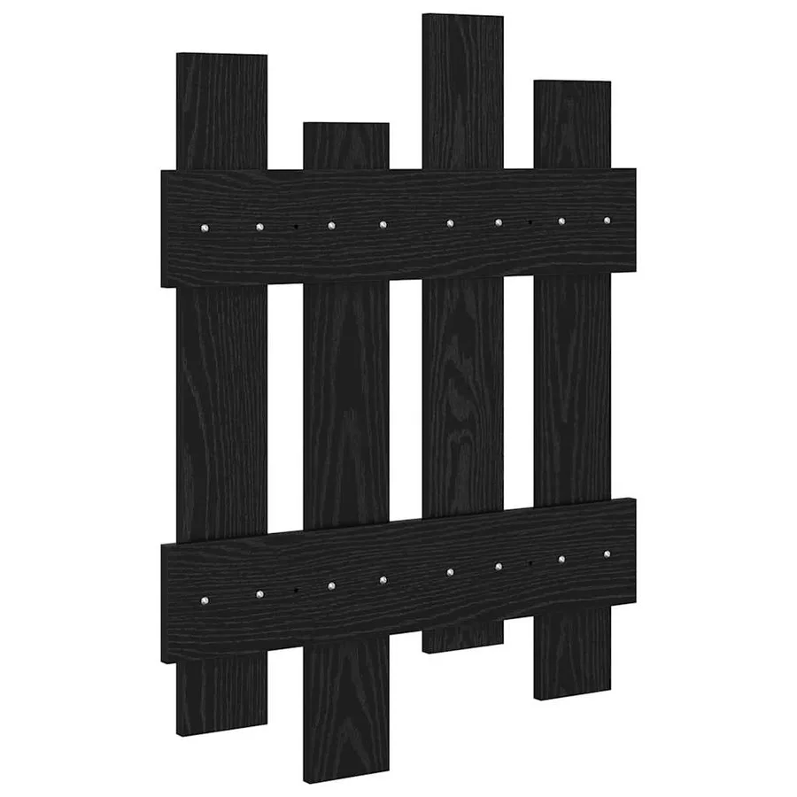 Porte-manteau mural Chêne noir 60 x 3 x 82 cm Bois d'ingénierie - 7