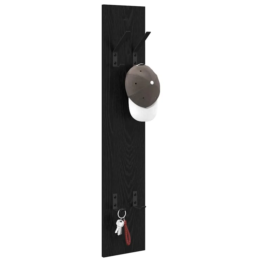 Porte-manteau mural Montage mural Chêne noir 20 x 1,5 x 100 cm - 3