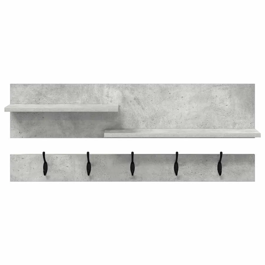 Porte-manteau mural avec étagère Gris béton 90 x 15 x 36 cm - 5