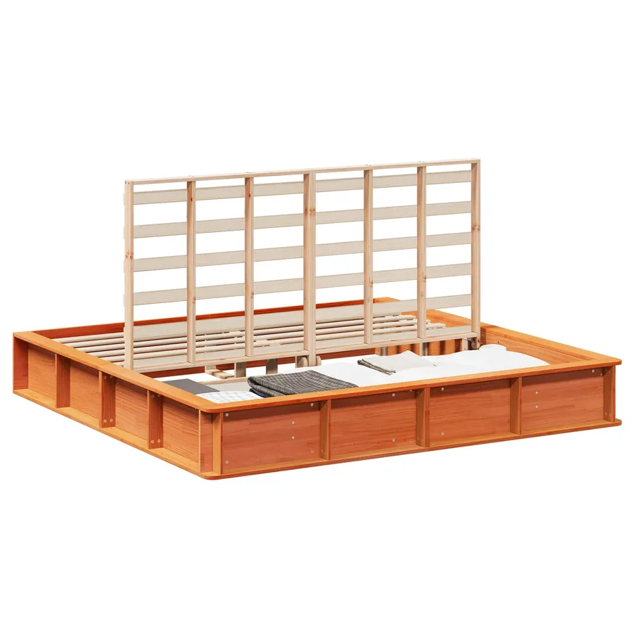 Cadre de lit Cire marron 180 x 200 cm Bois de pin massif - 2