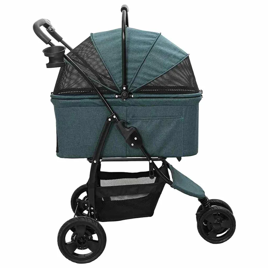 Poussette Pliante pour Animaux Vert 78 x 54 x 101 cm Polyester - 8