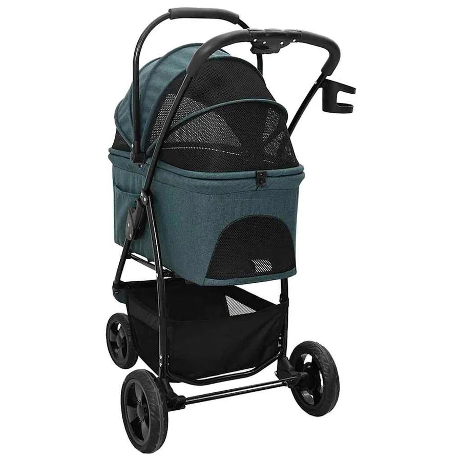 Poussette Pliante pour Animaux Vert 78 x 54 x 101 cm Polyester - 9