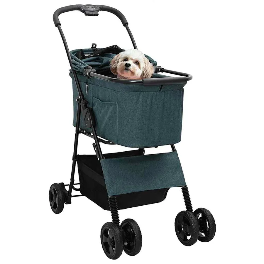 Poussette Pliante pour Animaux Vert 81 x 47 x 99 cm Polyester - 2