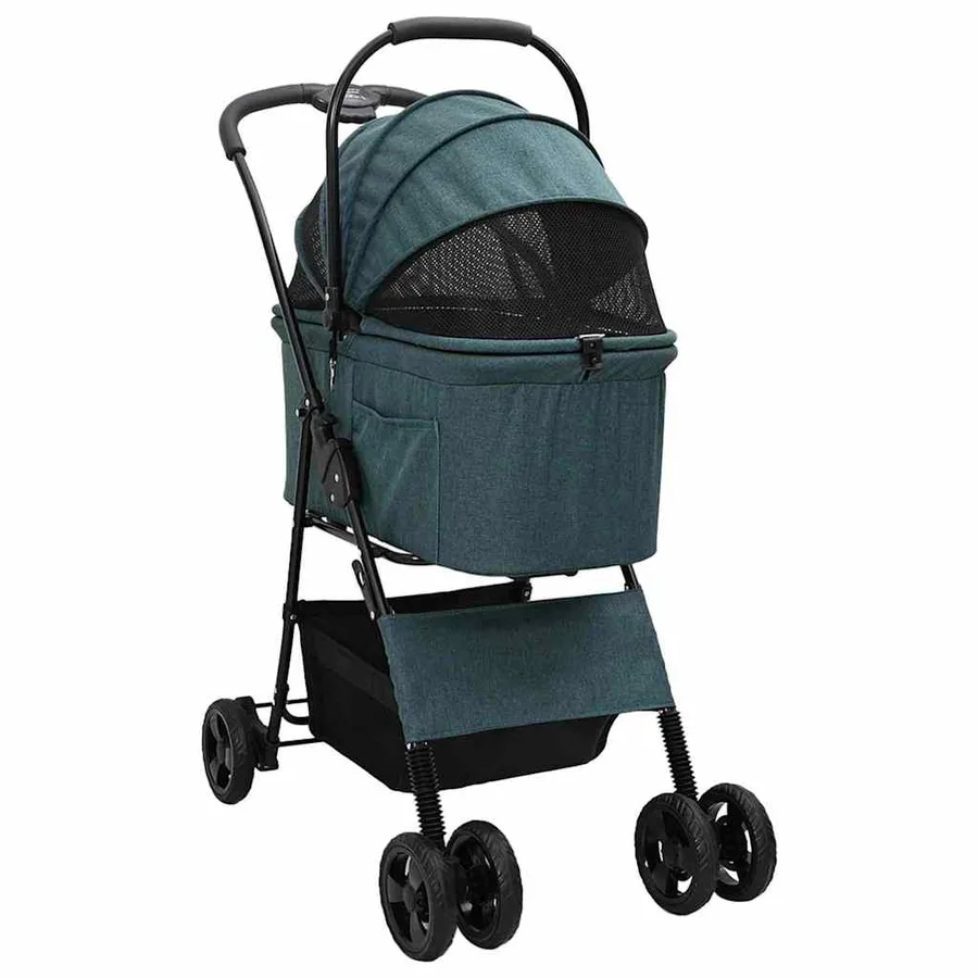 Poussette Pliante pour Animaux Vert 81 x 47 x 99 cm Polyester - 3