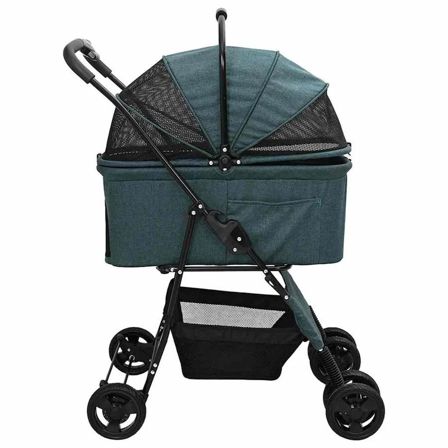 Poussette Pliante pour Animaux Vert 81 x 47 x 99 cm Polyester - 7