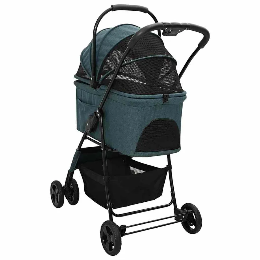 Poussette Pliante pour Animaux Vert 81 x 47 x 99 cm Polyester - 8