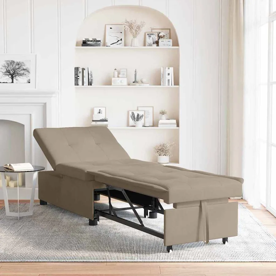 Canapé-lit escamotable Taupe 194 x 67 x 82 cm Microfibre