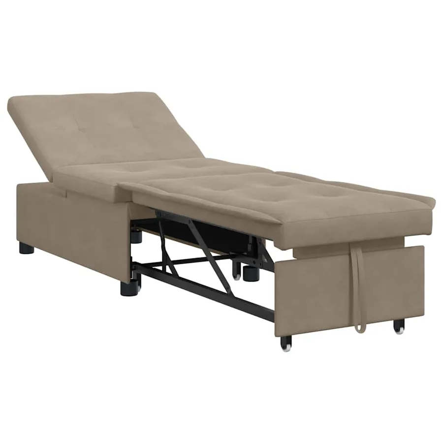 Canapé-lit escamotable Taupe 194 x 67 x 82 cm Microfibre - 2