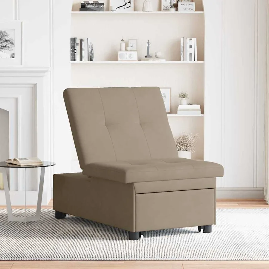 Canapé-lit escamotable Taupe 194 x 67 x 82 cm Microfibre - 3