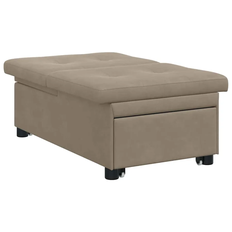 Canapé-lit escamotable Taupe 194 x 67 x 82 cm Microfibre - 4