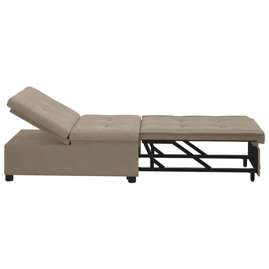 Canapé-lit escamotable Taupe 194 x 67 x 82 cm Microfibre - 5