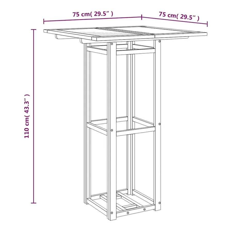 Ensemble de bar d'extérieur 3 pcs Bois d'acacia massif - 13