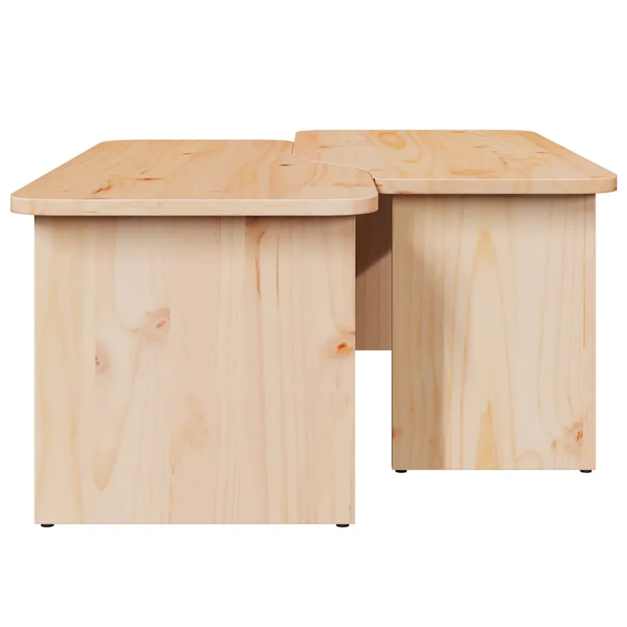 Table basse 2 pcs Naturel Bois massif en pin - 10