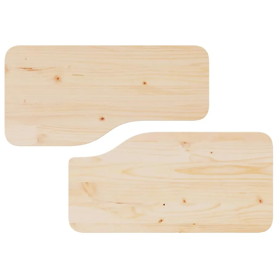 Table basse 2 pcs Naturel Bois massif en pin - 12