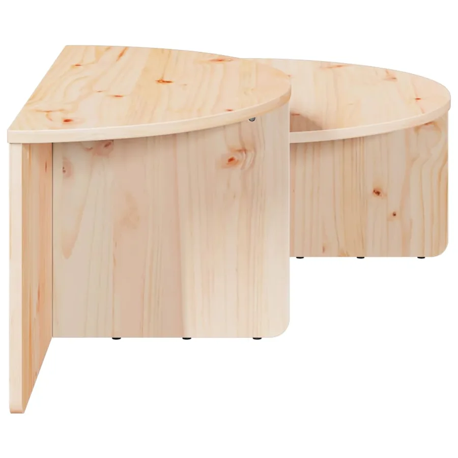 Table basse 2 pcs Naturel Bois massif en pin - 10