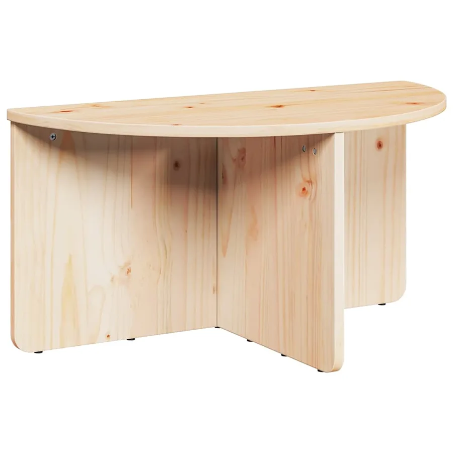 Table basse 2 pcs Naturel Bois massif en pin - 7