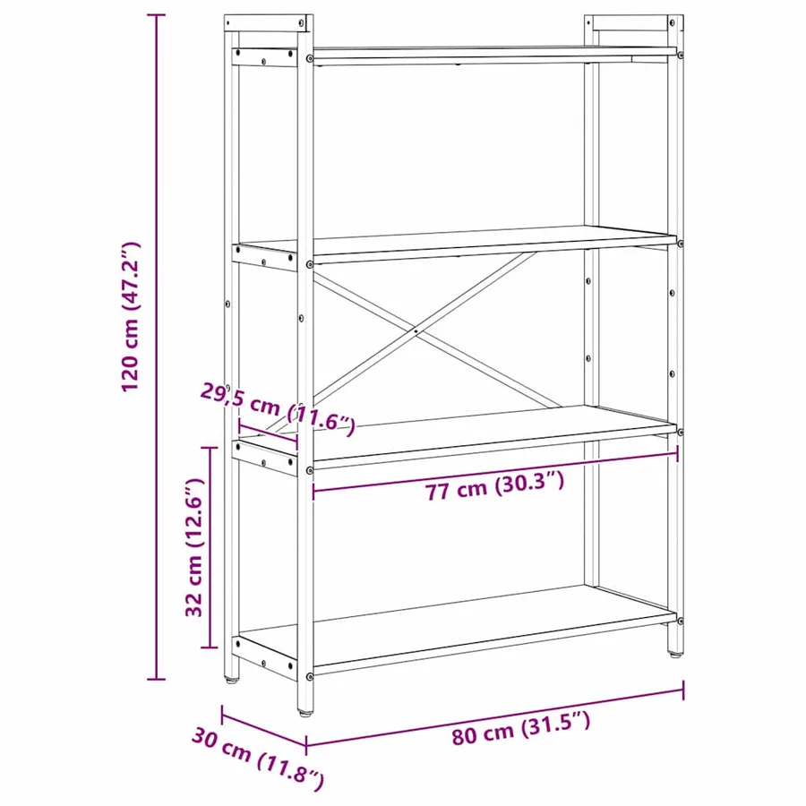 Étagère Chêne Sonoma 80 x 30 x 120 cm Bois d'ingénierie - 11