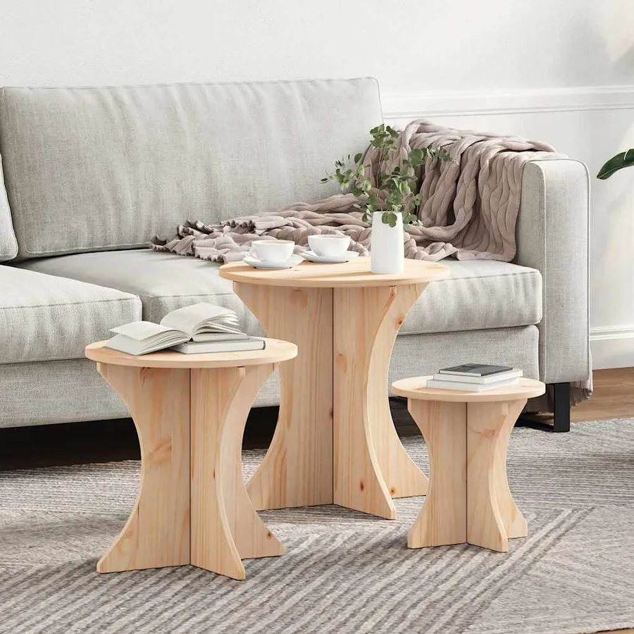 Table basse 3 pcs Naturel