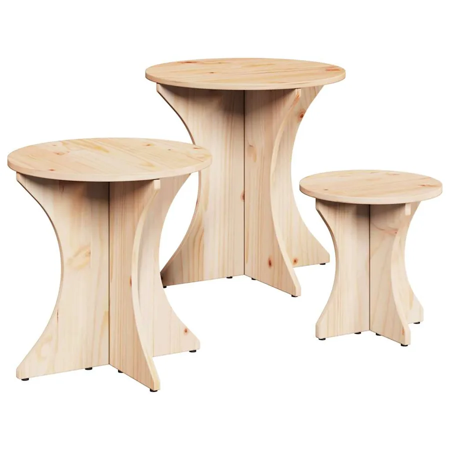 Table basse 3 pcs Naturel - 2