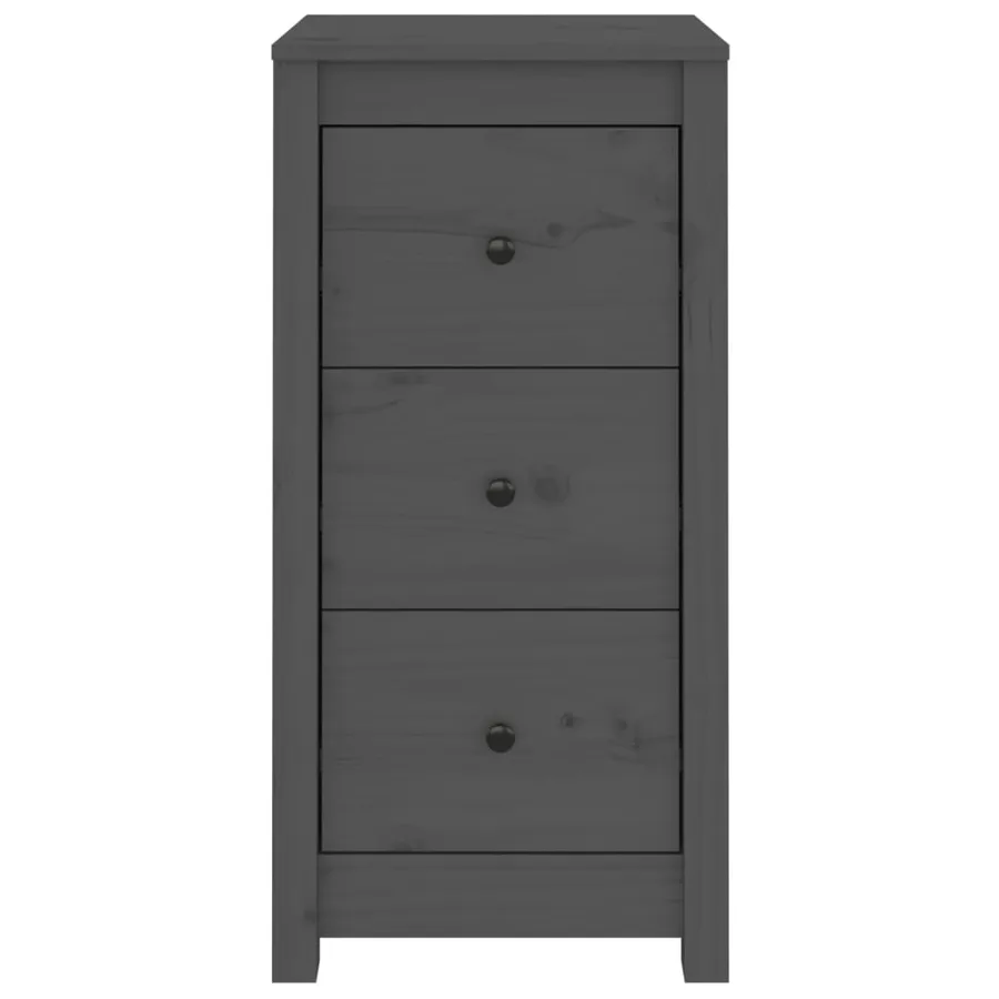Buffets 2 pcs Gris 40x35x80 cm Bois massif de pin - 4