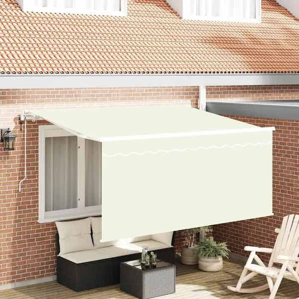 Auvent Rétractable Crème 300 x 200 cm Polyester et Aluminium