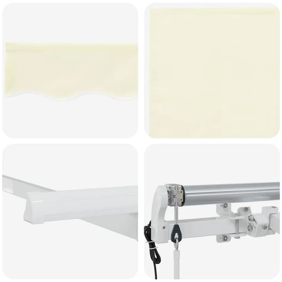 Auvent Rétractable Crème 300 x 200 cm Polyester et Aluminium - 10