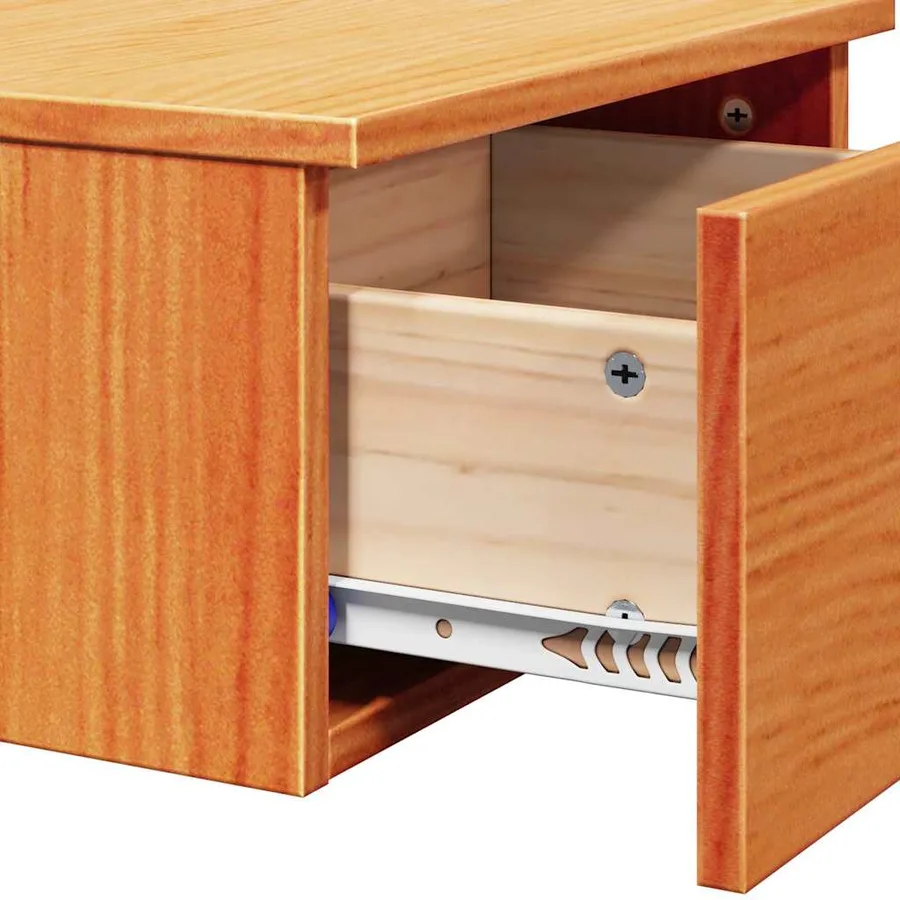 Table de chevet Brun cire 37 x 35 x 18,5 cm Bois massif en pin - 8