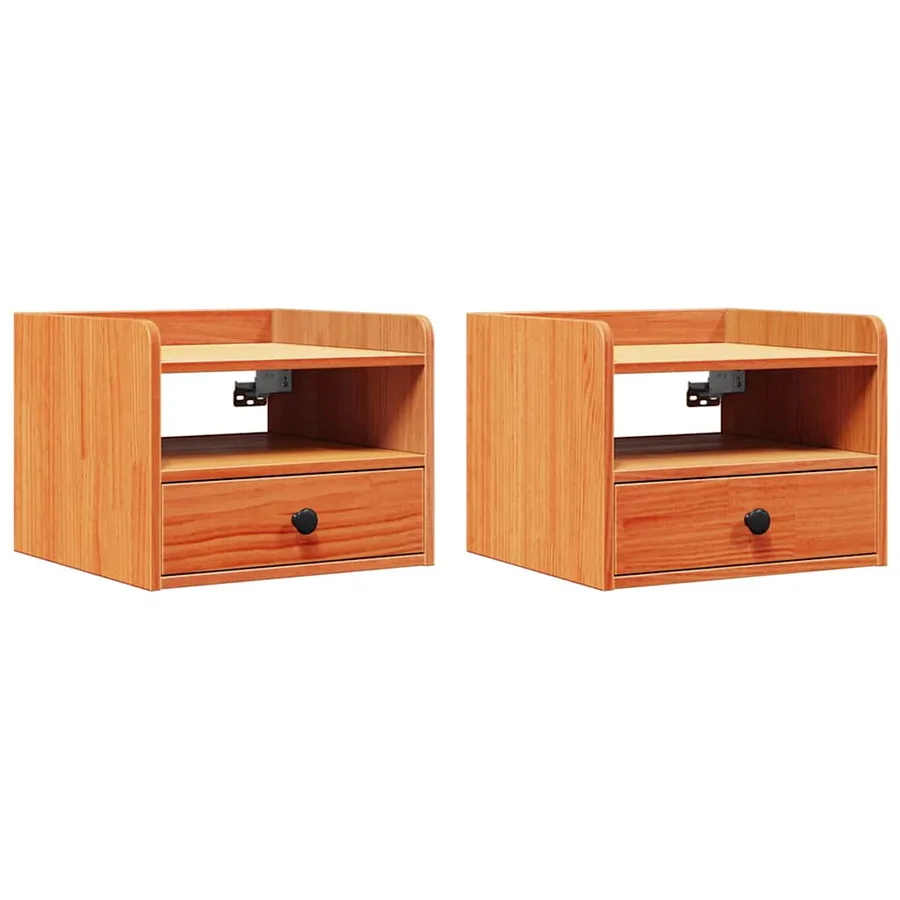 Table de chevet avec tiroir 2 pcs Brun cire 38 x 36 x 29,5 cm - 2