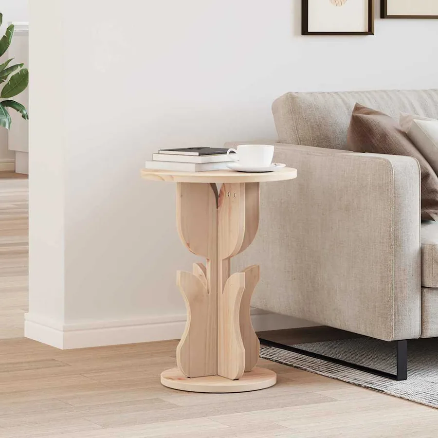 Table basse Naturel 39,5 x 39,5 x 53,5 cm Bois massif en pin