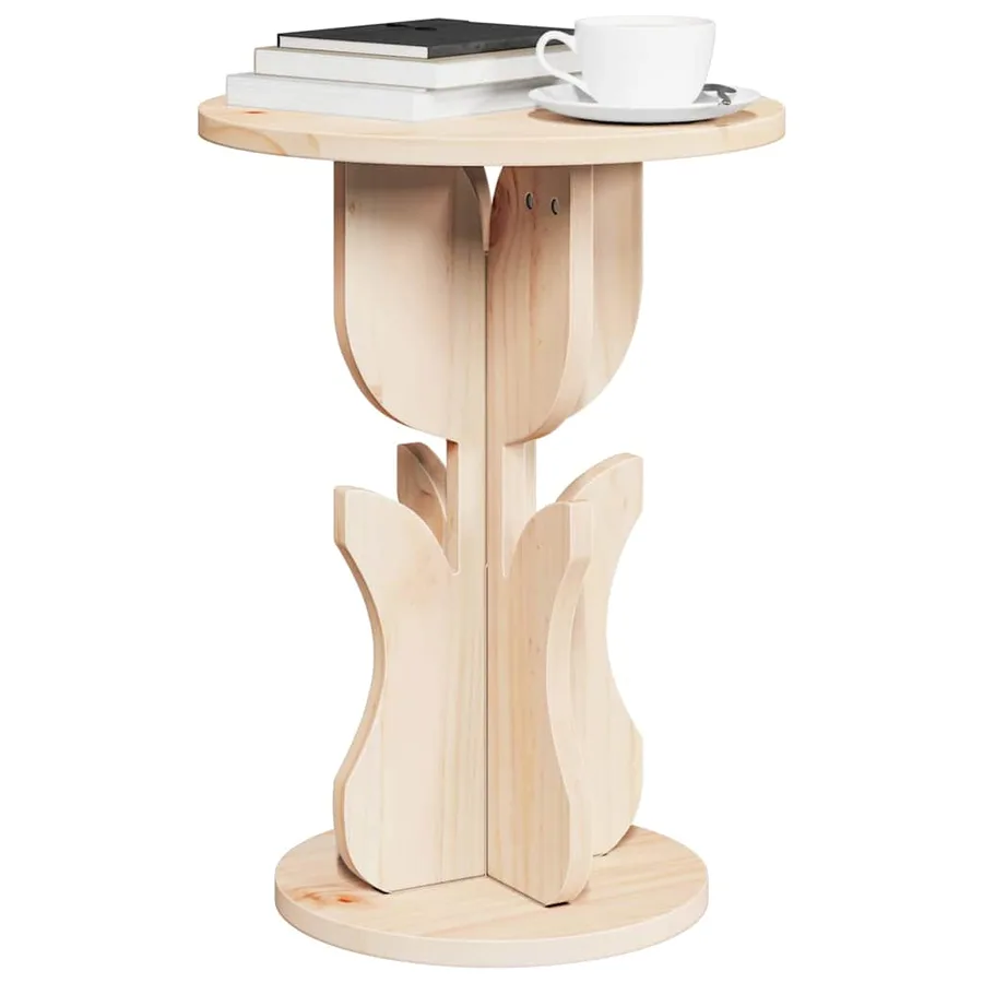 Table basse Naturel 39,5 x 39,5 x 53,5 cm Bois massif en pin - 3
