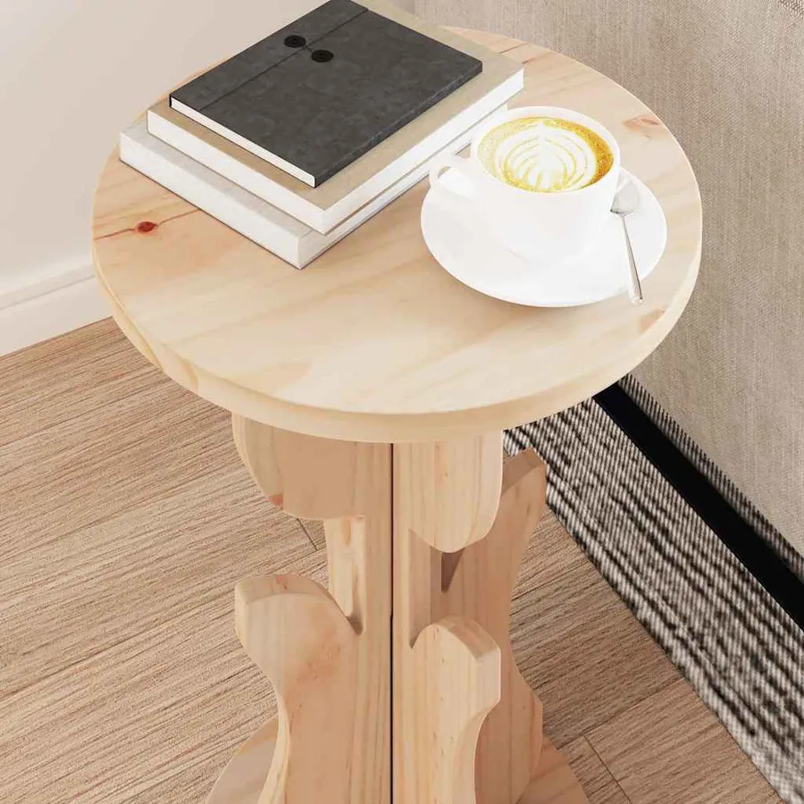 Table basse Naturel 39,5 x 39,5 x 53,5 cm Bois massif en pin - 4