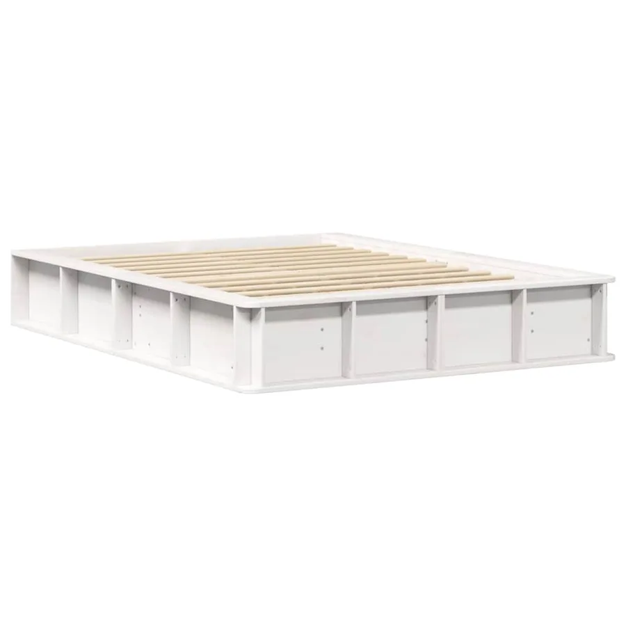 Cadre de lit Blanc 140 x 190 cm Bois de pin massif - 4