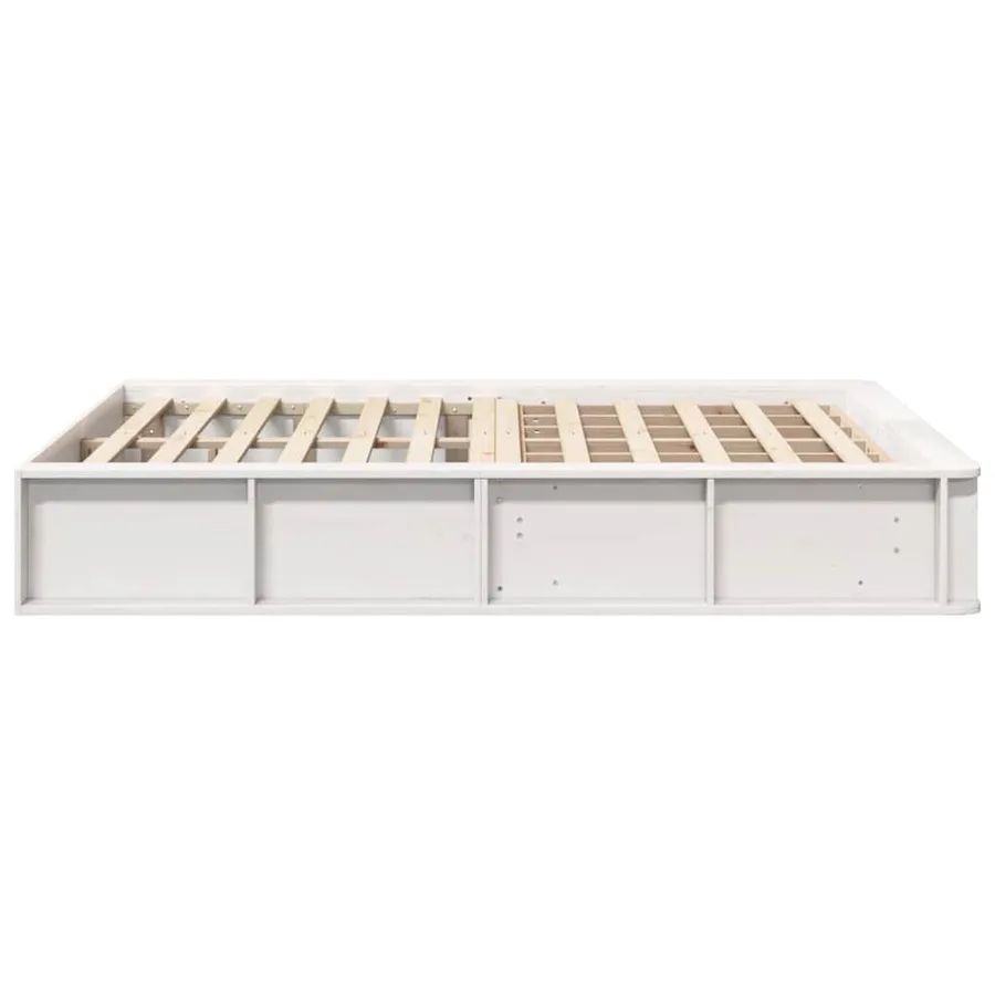 Cadre de lit Blanc 140 x 190 cm Bois de pin massif - 6
