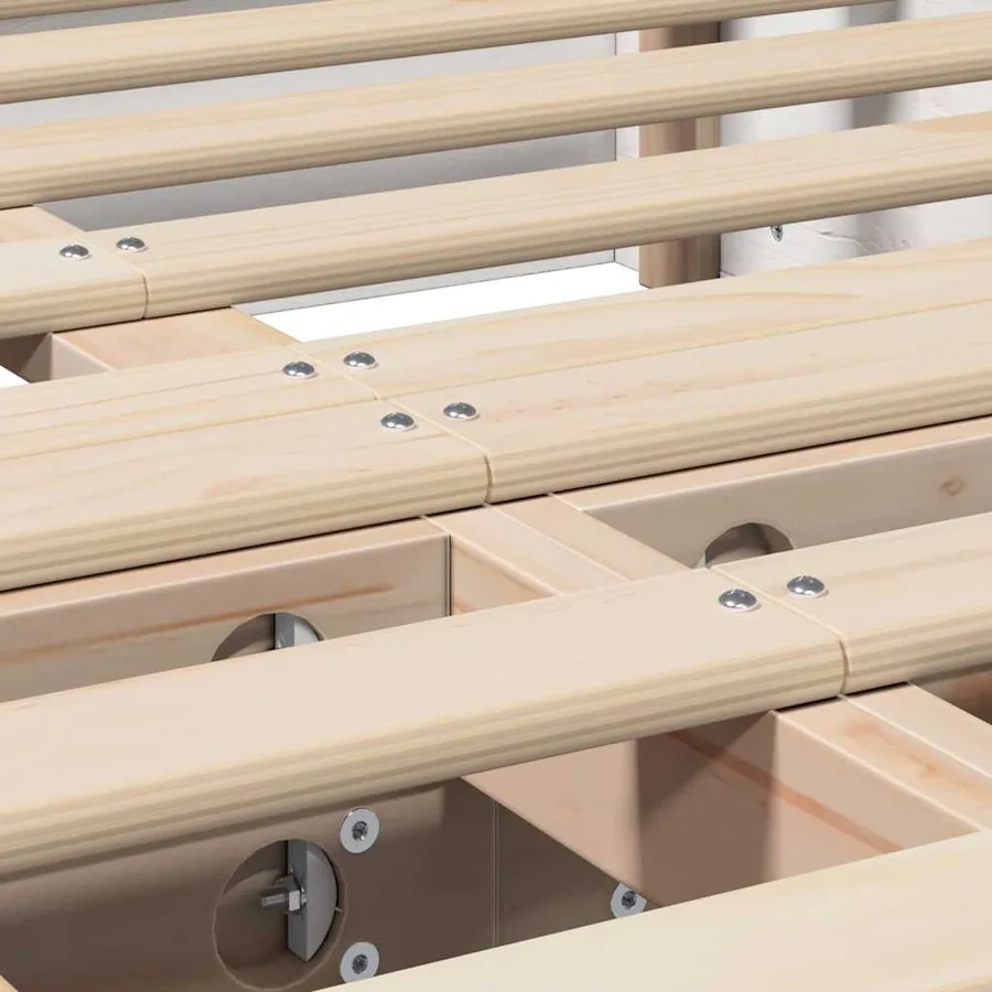 Cadre de lit Blanc 140 x 190 cm Bois de pin massif - 8