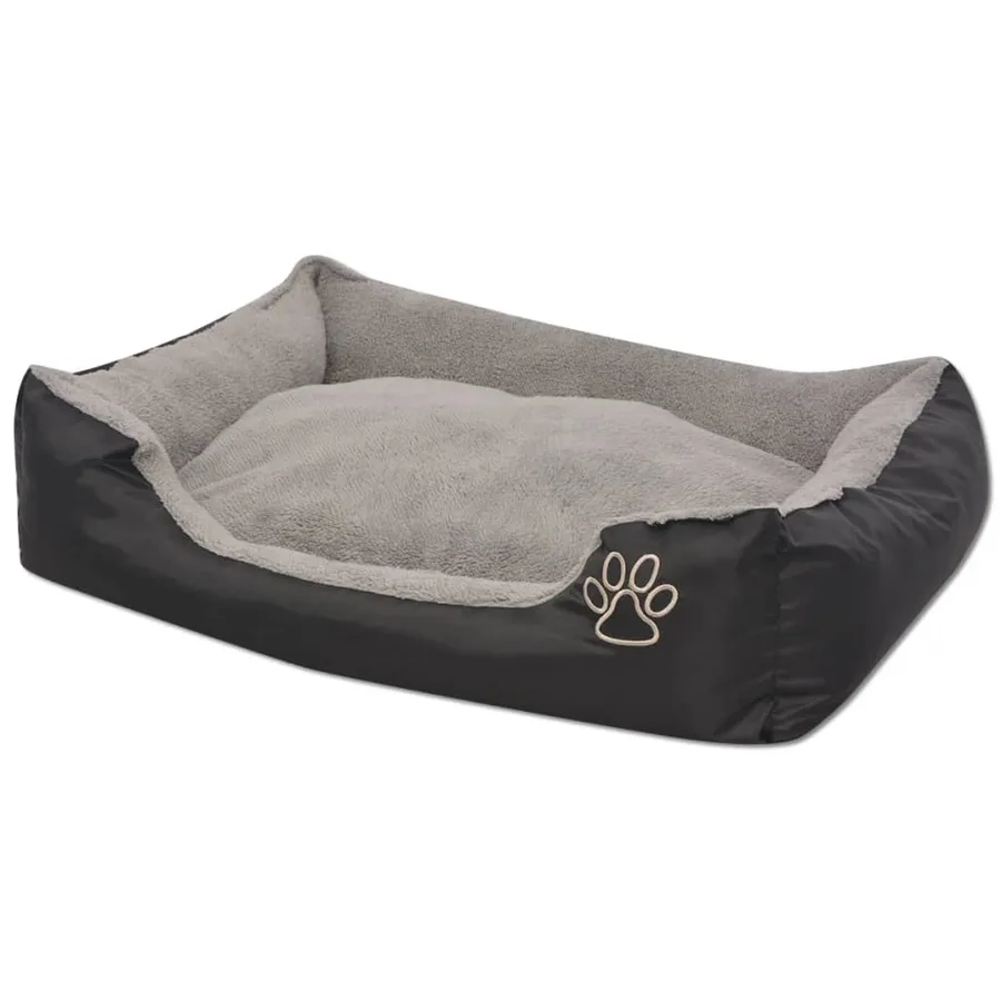 Lit pour chiens avec coussin rembourré Taille M Noir - 2