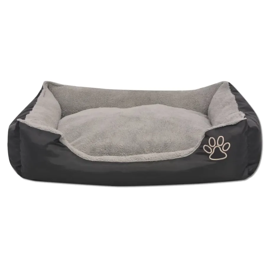 Lit pour chiens avec coussin rembourré Taille M Noir - 3