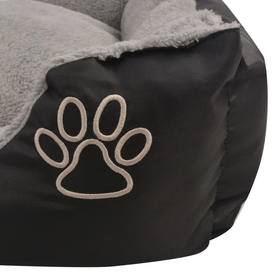 Lit pour chiens avec coussin rembourré Taille M Noir - 4