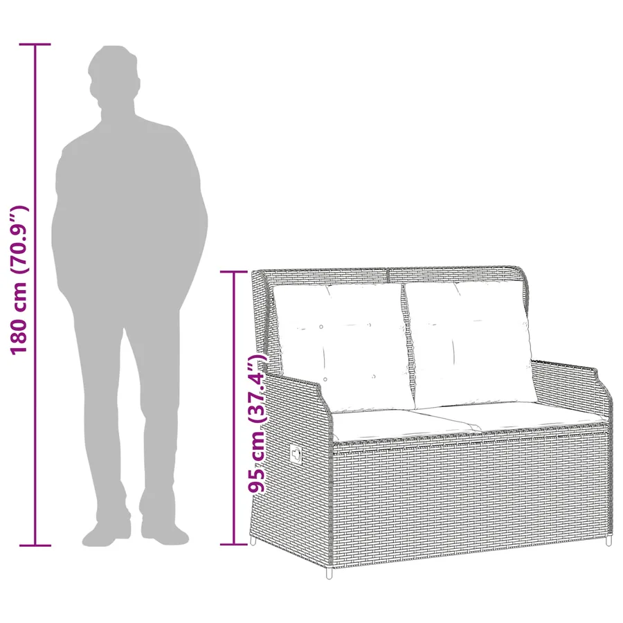 Banc de jardin Gris polyrotin - 10
