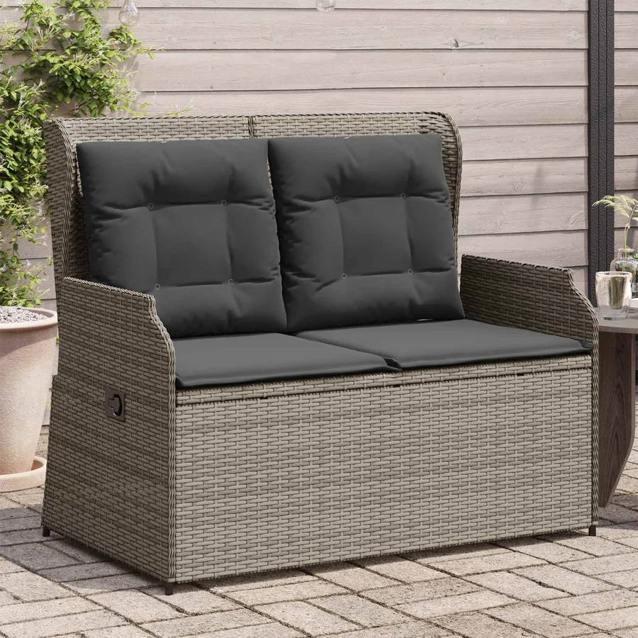 Banc de jardin Gris polyrotin - 3
