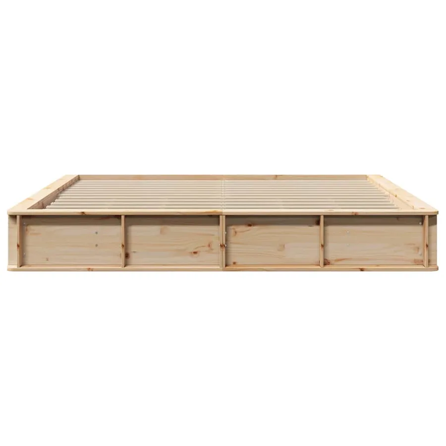 Cadre de lit Marron 200 x 200 cm Bois de pin massif - 5
