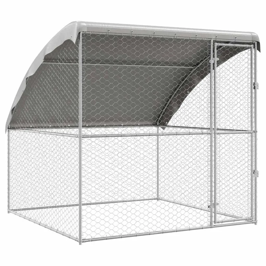 Kennel pour Chiens Argenté 2 x 2 x 2 m Acier galvanisé - 2