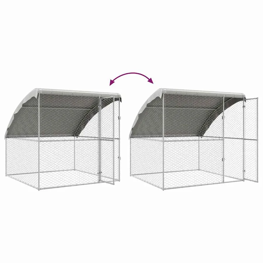 Kennel pour Chiens Argenté 2 x 2 x 2 m Acier galvanisé - 8