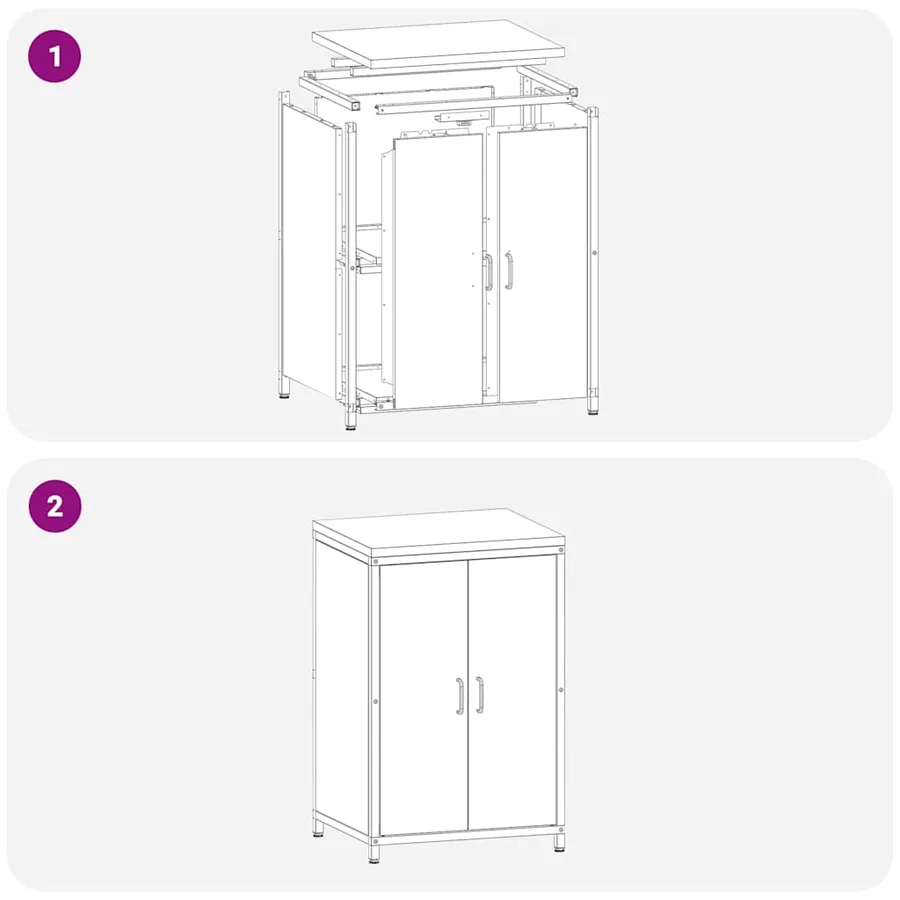 Rangement de cuisine HATTEM Vert olive 60 x 50 x 92 cm Acier - 14