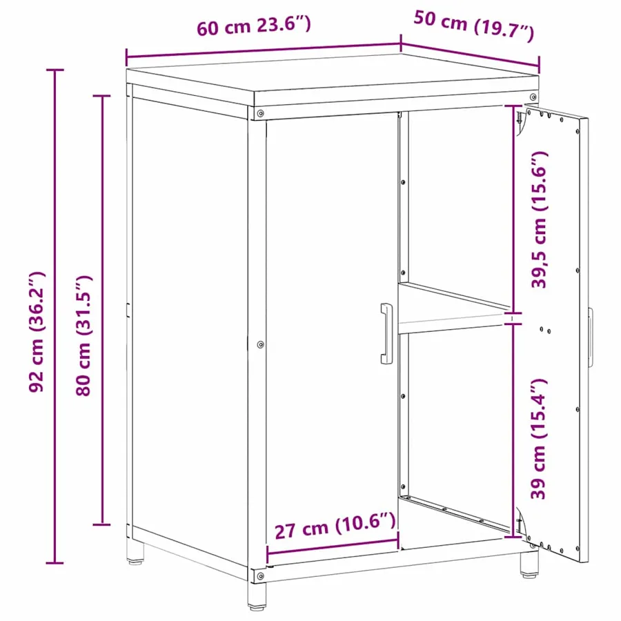 Rangement de cuisine HATTEM Vert olive 60 x 50 x 92 cm Acier - 17