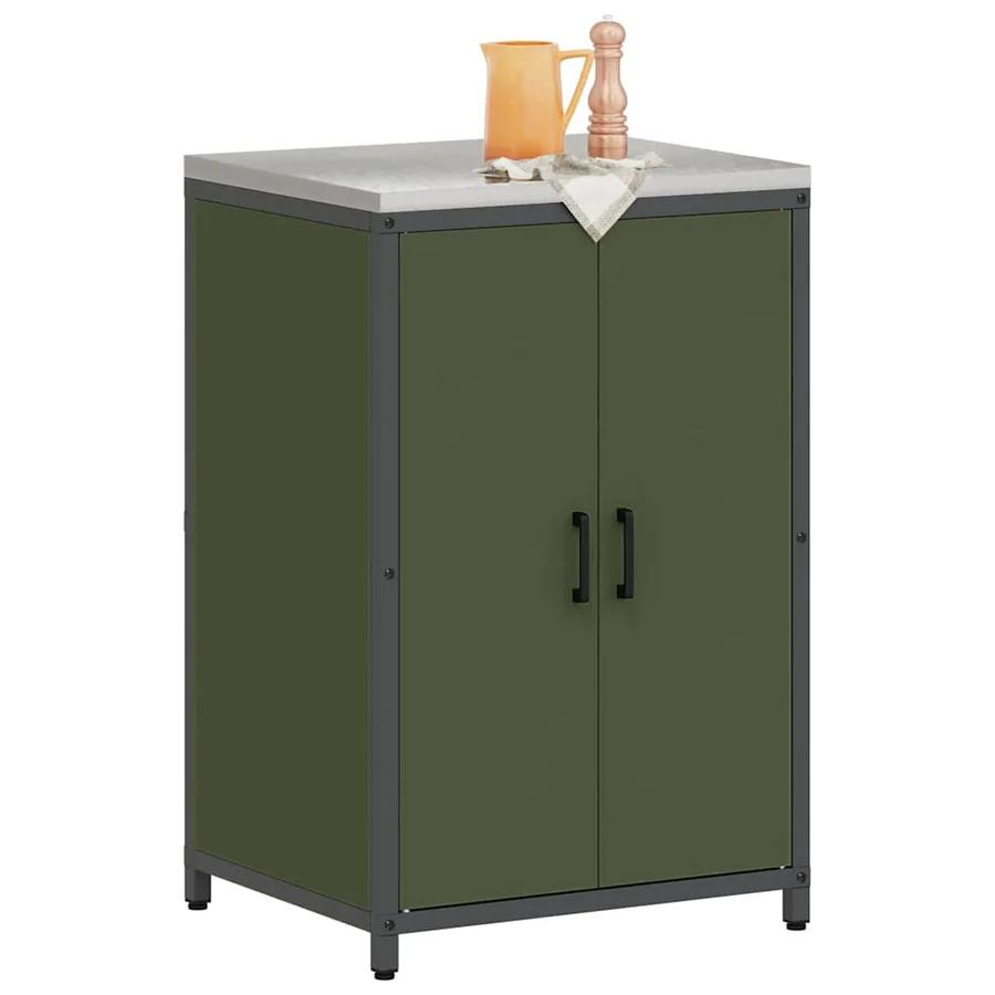 Rangement de cuisine HATTEM Vert olive 60 x 50 x 92 cm Acier - 3