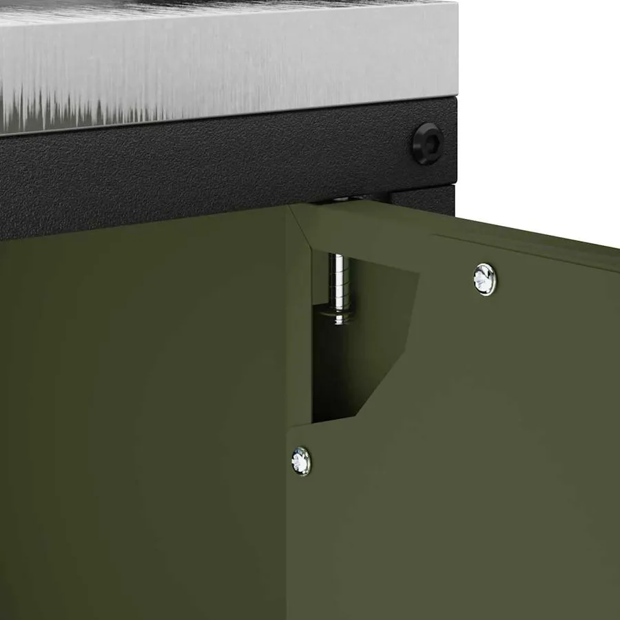 Rangement de cuisine HATTEM Vert olive 60 x 50 x 92 cm Acier - 8